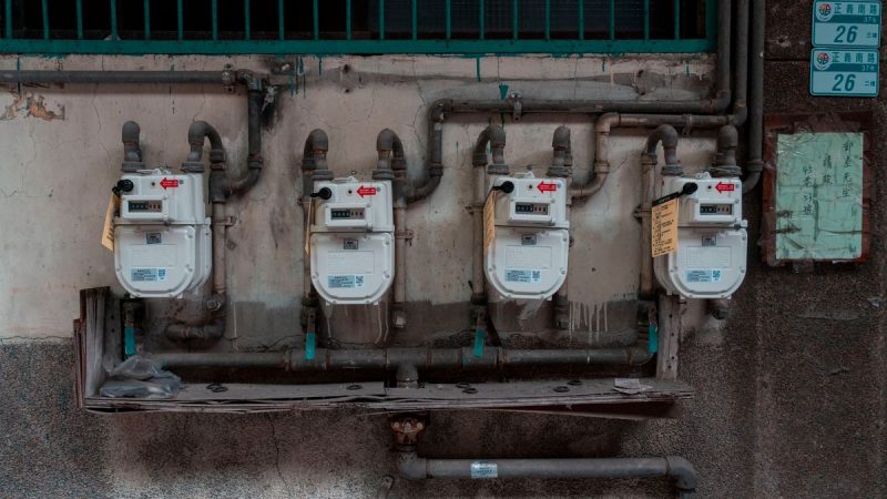 Gas lines and meters on external walls